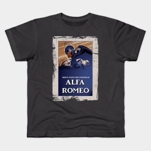 Alfa Romeo Vintage Poster Distressed type 2 Kids T-Shirt